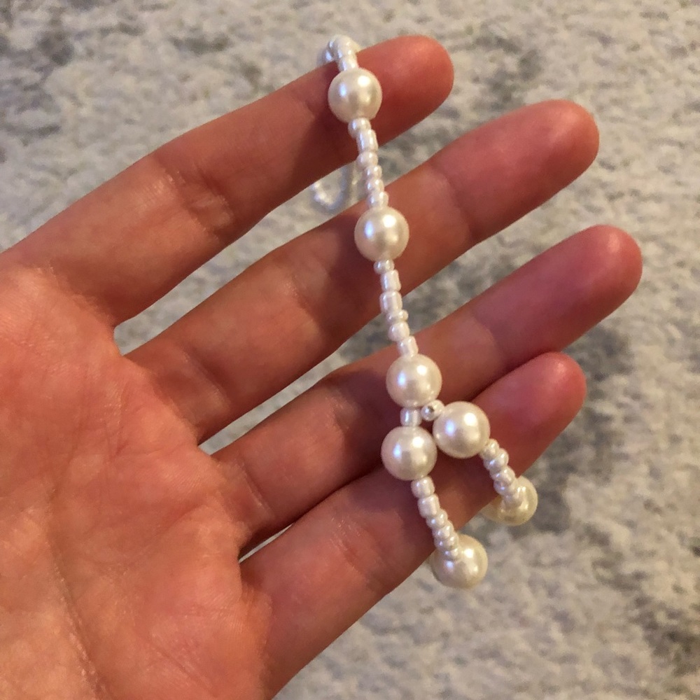 Chic white beaded pearl slave bracelet - Picture 6 of 7